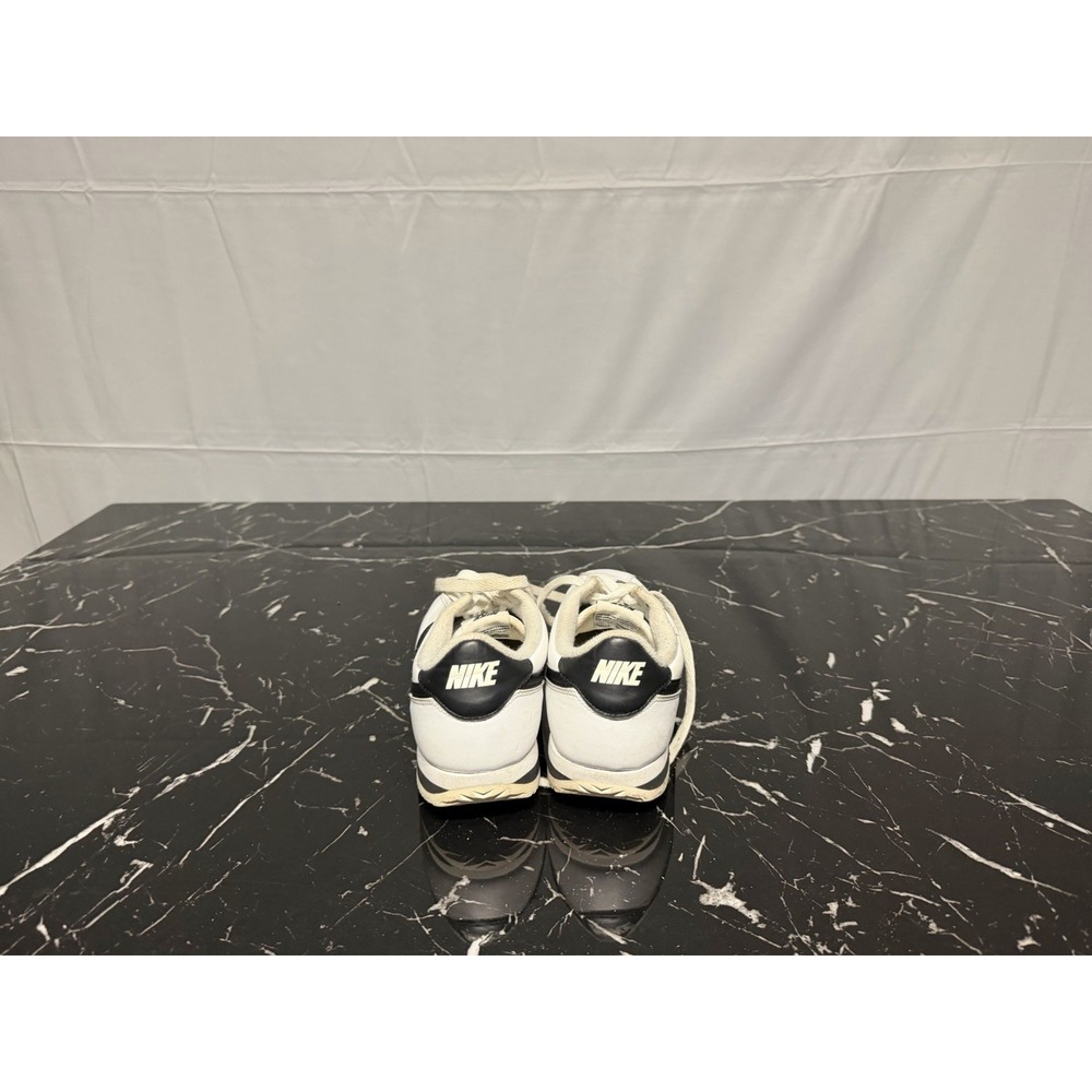 Nike Cortez Men Size 9.5 Basic Leather White Black / Sneakers 819719-100 - Picture 6 of 7